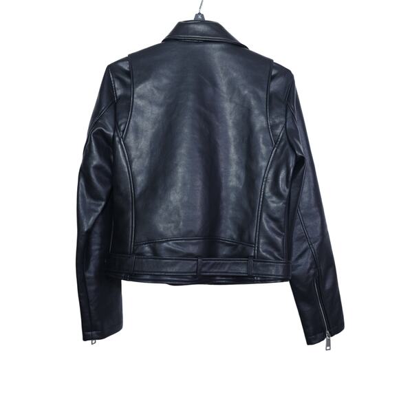 Rebecca Minkoff Vegan Leather Moto Biker Jacket - Womens Medium - Black - NWT - Picture 3 of 5